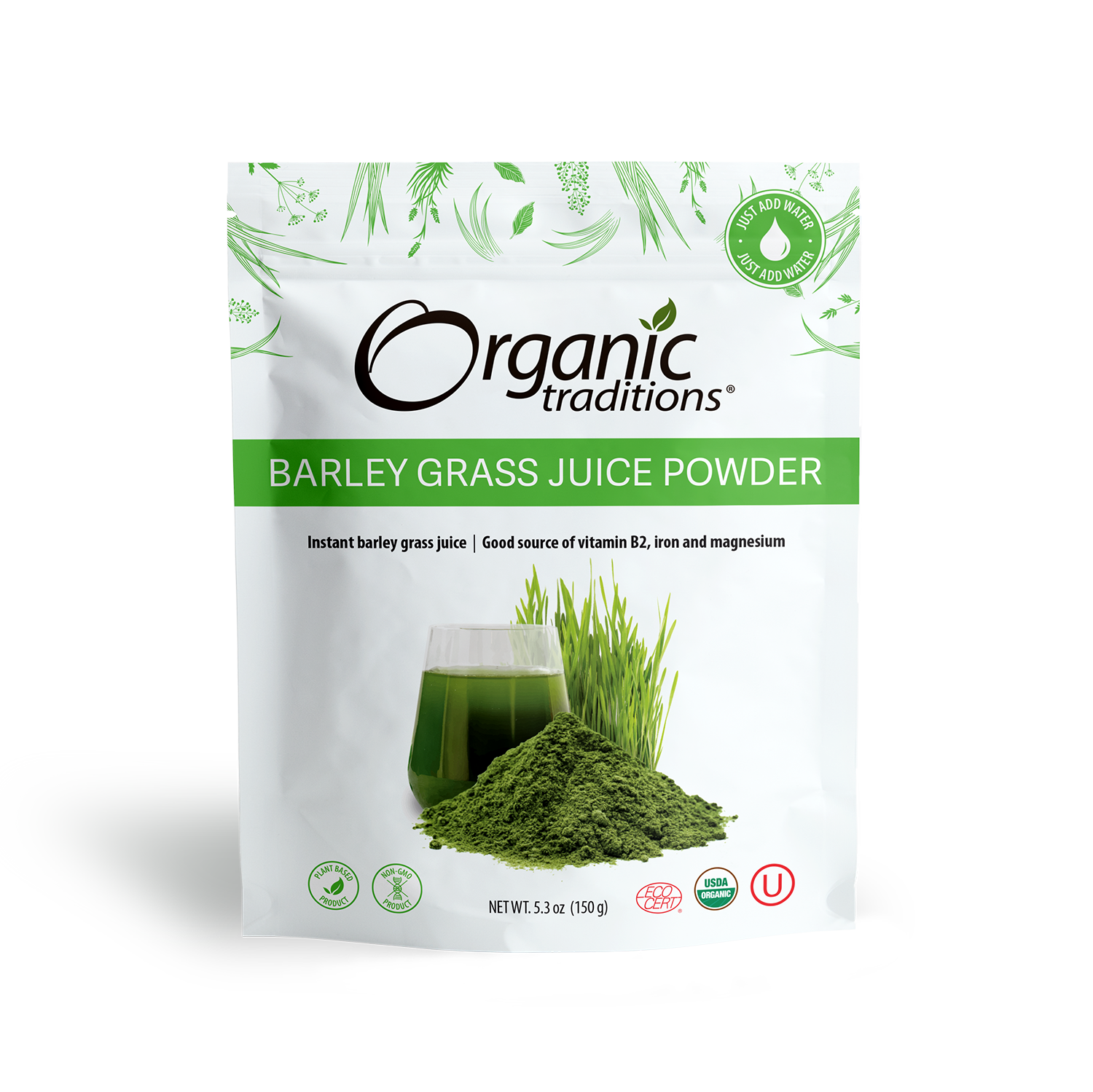 organic traditions barley grass juice powder front of bag image